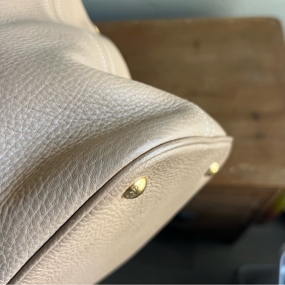 PRADA Beige Leather Hobo Shoulder Bag - Picture 11 of 14